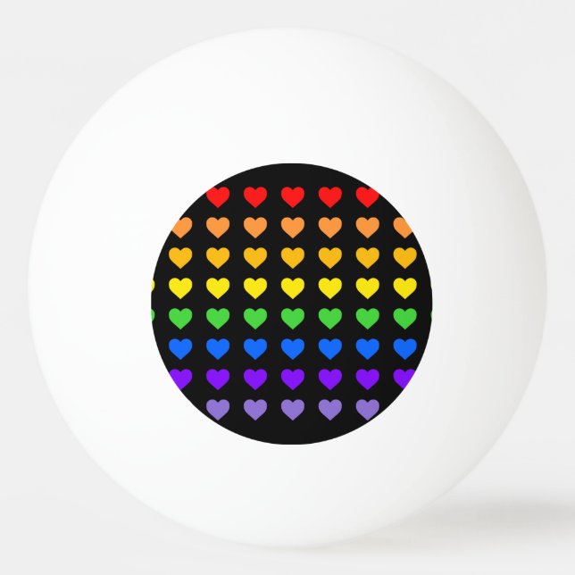 Pelota De Ping Pong Corazones arcoiris (Anverso)