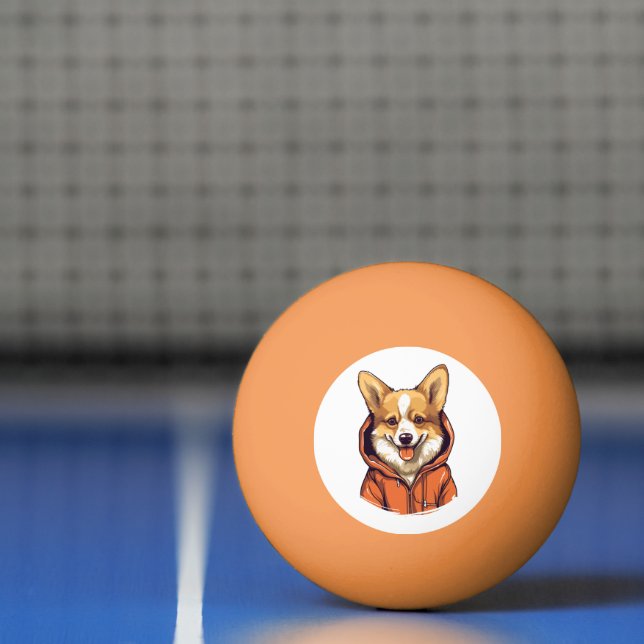 Pelota De Ping Pong Corgi Divertido con Sudadera (Neto)