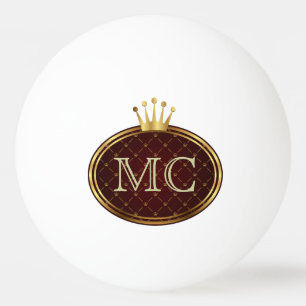 Pelota De Ping Pong CORONAS RETRAS del ORO del botón + su monograma