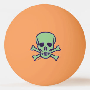 Pelota De Ping Pong Cráneo verde 1 estrella naranja baloncesto de ping
