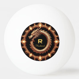 Pelota De Ping Pong 🐉 Crest de Dragón Medieval Marco de Anillo de Nom