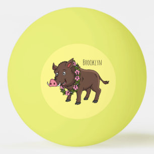 Pelota De Ping Pong Cría de jabalí y flores de personalizado