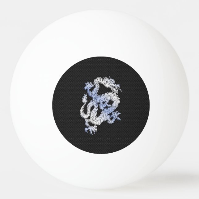 Pelota De Ping Pong Cromado como Dragon plata Estilo de piel de serpie (Anverso)