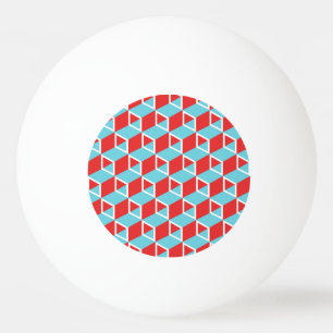 Pelota De Ping Pong Cubos isométricos: Fondo Vintage colorido.