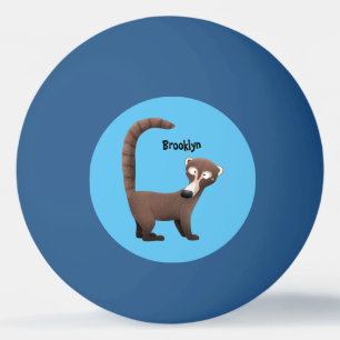 Pelota De Ping Pong Curioso ilustracion personalizado de coatimundi