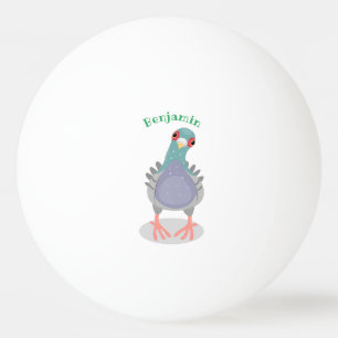 Pelota De Ping Pong Curioso ilustracion personalizado de palomas