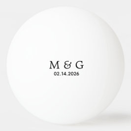 Pelota De Ping Pong Custom Monogram and Date Personalized