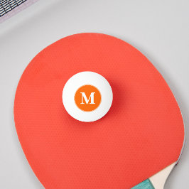Pelota De Ping Pong Custom Orange White Monogrammed Table Tennis Beer