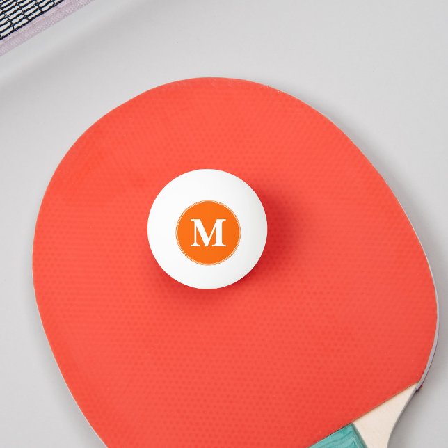 Pelota De Ping Pong Custom Orange White Monogrammed Table Tennis Beer (Custom Orange White Monogrammed Table Tennis Beer Ping Pong Ball)