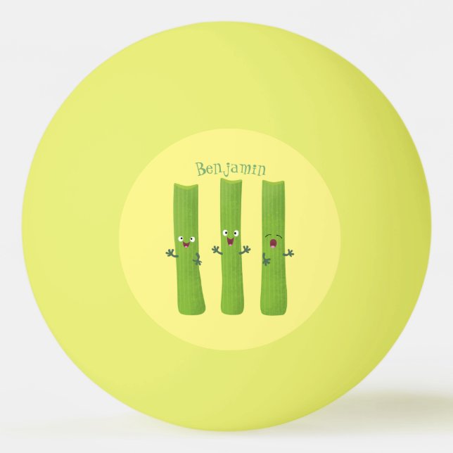 Pelota De Ping Pong Cute apio palitos trio verduras personalizados (Anverso)