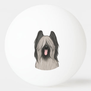 Pelota De Ping Pong Cute Briard Cartoon Dog
