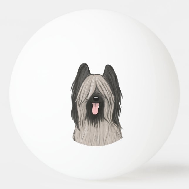 Pelota De Ping Pong Cute Briard Cartoon Dog (Anverso)