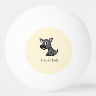 Pelota De Ping Pong Cute burro gris crema pequeño