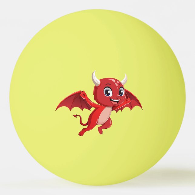Pelota De Ping Pong Cute cartoon flying devil (Anverso)
