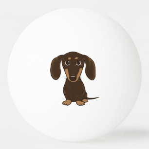 Pelota De Ping Pong Cute Chocolate Dachshund   Perro Personalizado Wie