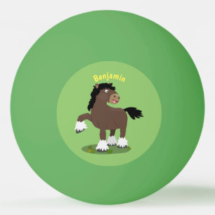 Pelota De Ping Pong Cute Clydesdale personalizado de caballo ilustraci