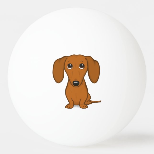 Pelota De Ping Pong Cute Dachshund | Perro Personalizado Wiener (Anverso)