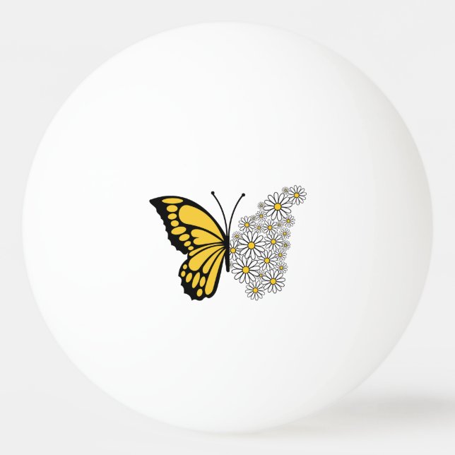Pelota De Ping Pong Cute Daisy Butterfly (Anverso)