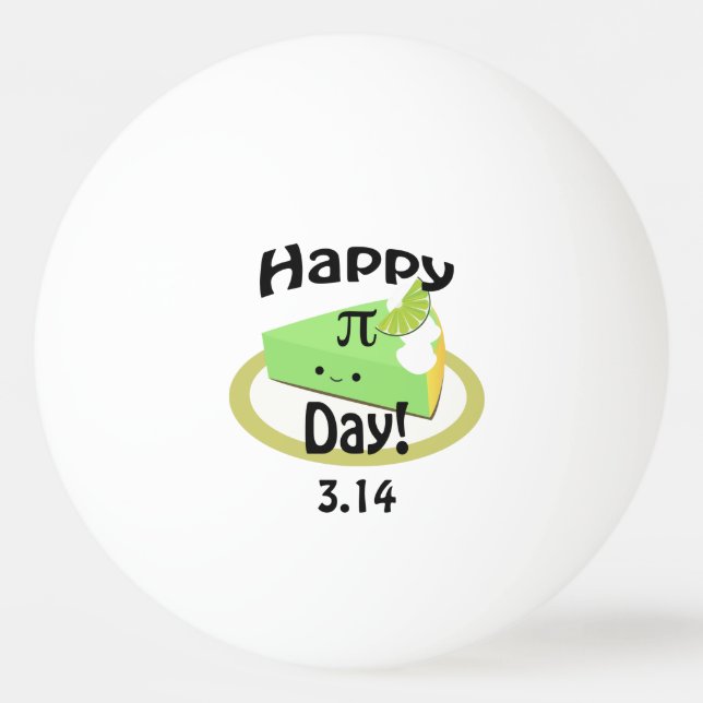 Pelota De Ping Pong Cute Happy Pi Day (Anverso)