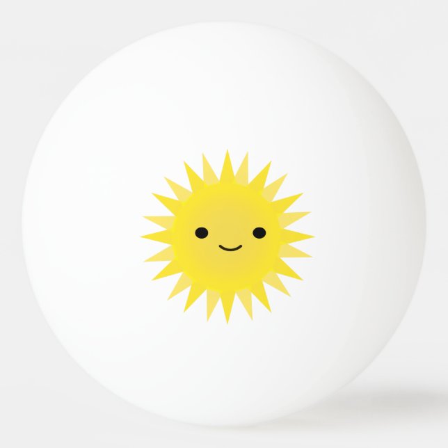 Pelota De Ping Pong Cute Kawaii Sonriente Sun (Anverso)