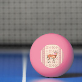 Pelota De Ping Pong Cute Pink Doe-patterned Christmas