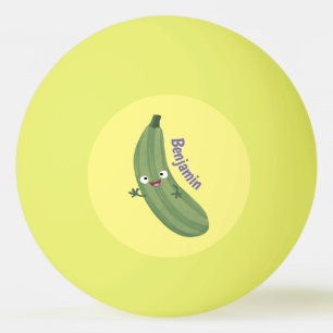 Pelota De Ping Pong Cute zucchini feliz personalizado ilustracion
