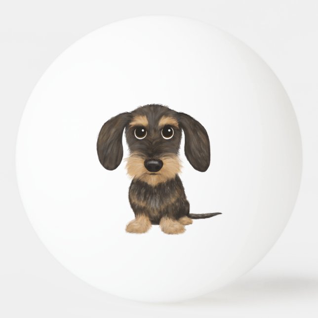 Pelota De Ping Pong Dachshund con cable | Perro de dibujos animados de (Anverso)