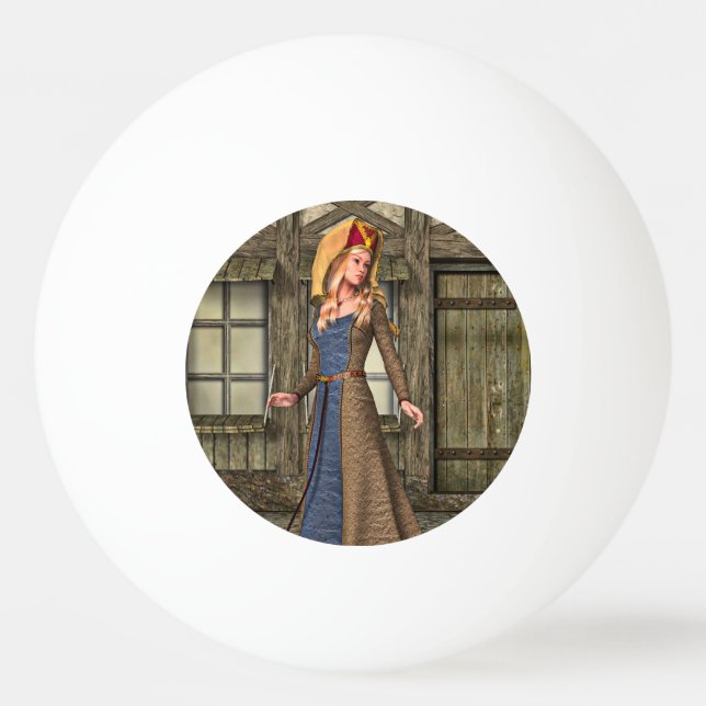 Pelota De Ping Pong Dama Medieval (Anverso)