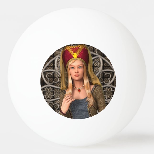 Pelota De Ping Pong Dama Medieval (Anverso)