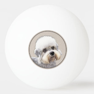 Pelota De Ping Pong Dandie Dinmont Terrier Pintura Original De Perro