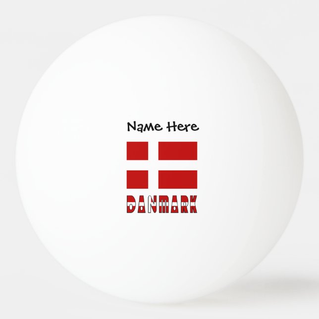 Pelota De Ping Pong Danmark og Dannebrog Personalizado  (Anverso)