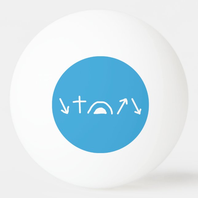 Pelota de Ping Pong de Flechas del Evangelio (Anverso)