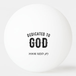 PELOTA DE PING PONG DEDICADO A DIOS PERSONALIZABLE GUAY TEXTO NEGRO