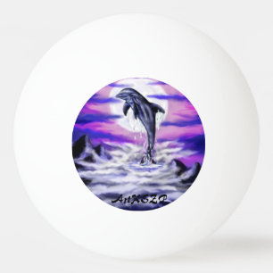 Pelota De Ping Pong Delfín del claro de luna