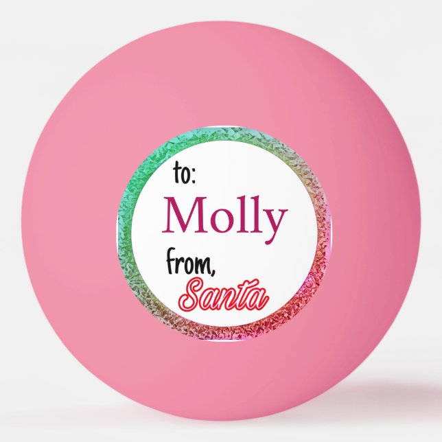 Pelota De Ping Pong Desde el Polo Norte Santa resplandece en la oscuri (Reverso)