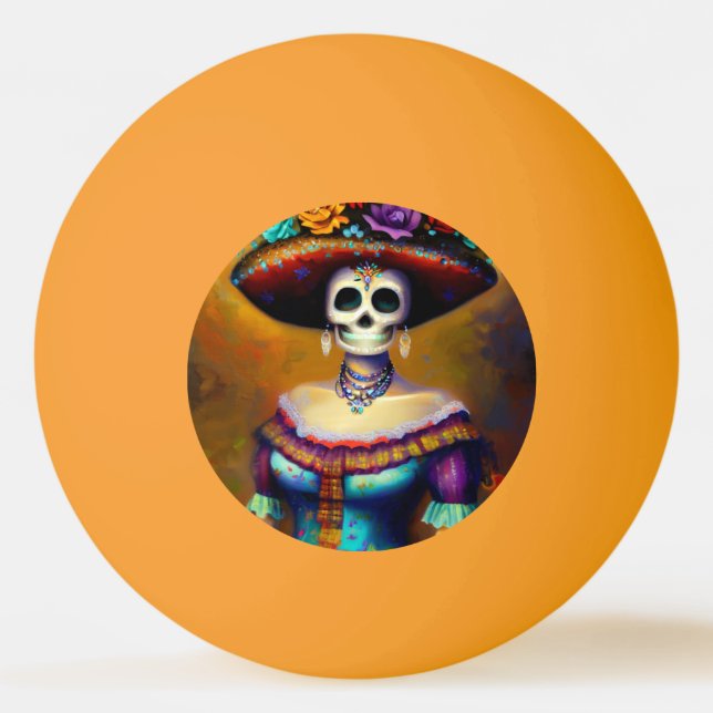 Pelota De Ping Pong Día de la Mujer Muerta (1) (Anverso)