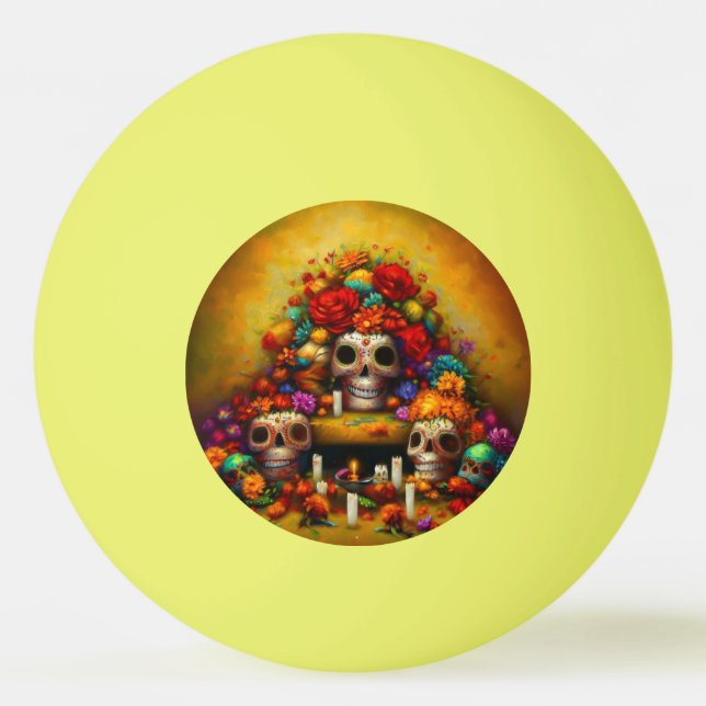 Pelota De Ping Pong Día de los Difuntos (1) (Anverso)