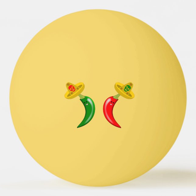 Pelota De Ping Pong Día de los Muertos Chilis Mexicanos (Anverso)