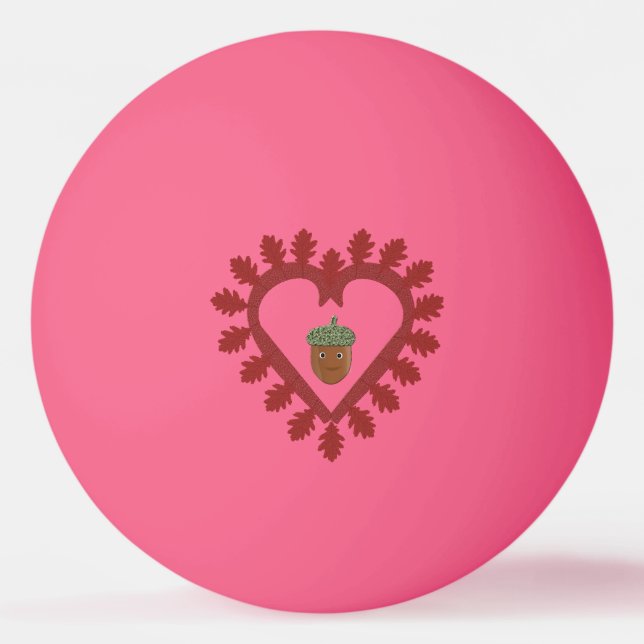 Pelota De Ping Pong Día de San Valentín Love Heart Acorn (Anverso)
