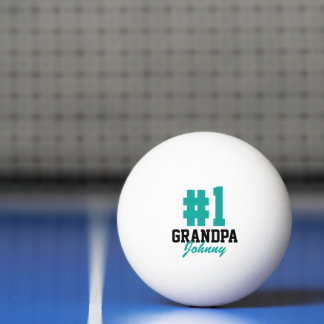 Pelota De Ping Pong Día del Padre Monogramado Verde azulado en el abue