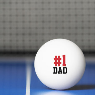 Pelota De Ping Pong Día del Padre Negro y Rojo