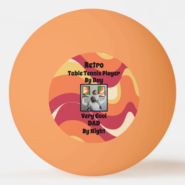 Pelota De Ping Pong Día del padre retro "Papá Guay" foto personal text (Anverso)