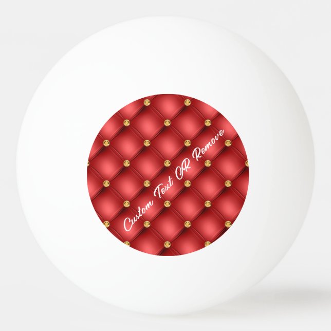 Pelota De Ping Pong Diamante de oro Rojo Personalizado de Tufos Textos (Anverso)