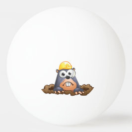 Pelota De Ping Pong Dibujo Animado de Topo Adorable Cavando