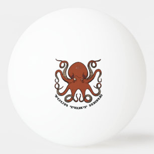 Pelota De Ping Pong Dibujo animado rojo feroz de los tentáculos del
