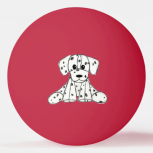 Pelota De Ping Pong Dibujo de perro de peluche dálmata contorno simple