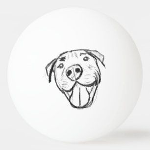 Pelota De Ping Pong dibujo de pitbull simple amantes de perros blanco 