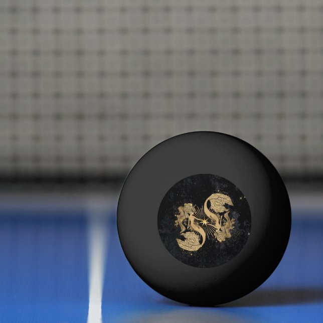 Pelota De Ping Pong Diosa zodiaca | Astrología de Oro Cósmico Piscis (Neto)