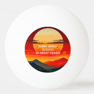 Pelota De Ping Pong Diseño BOHO RED SUNSET