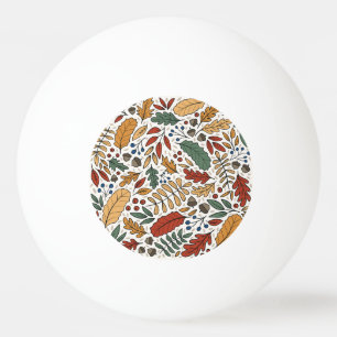Pelota De Ping Pong Diseño cuadrado de hojas de color otoñal